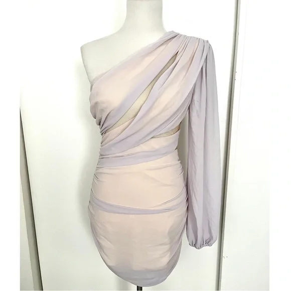 one shoulder dress revolve superdown Rockie One Shoulder Dress in Navy